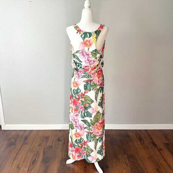 Boston Proper Tropical Oasis Print Racerback Maxi Dress Women's Size Medium - Picture 6 of 11